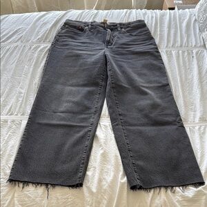 Madewell Perfect Vintage Wide Leg Cropped Gray Jeans